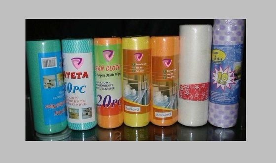 7 jours Support de commande d'échantillon serviettes de nettoyage de cuisine non tissées jetables avec pâte de bois