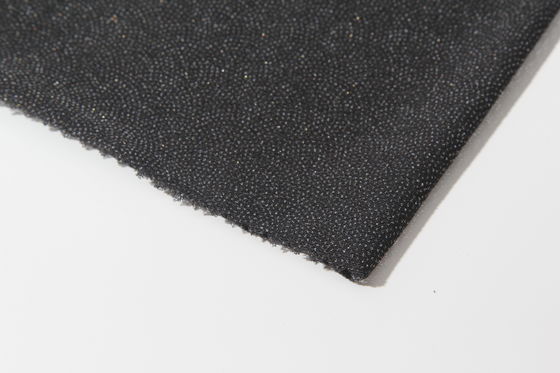 Tissus noirs 100% polyester tricot tricot tricotés à l'aide d'un dispositif de fusion